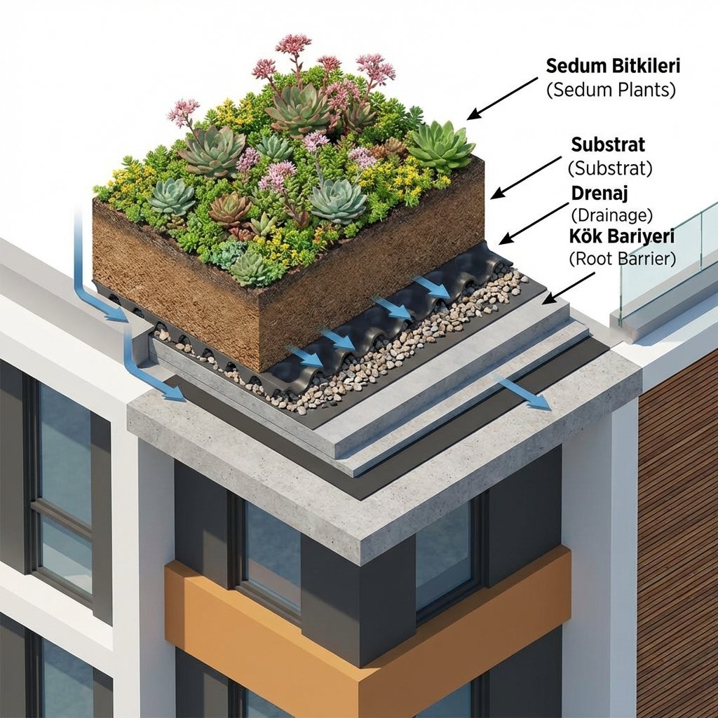 Yeşil Çatı Sistemleri Uygulama Örneği - İzmir Peyzaj