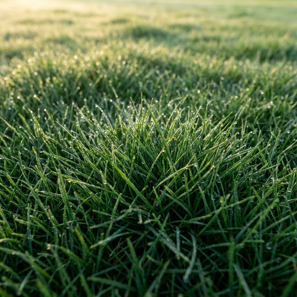 Zoysia çimi yakın çekim - halı gibi yoğun doku ve derin yeşil renk