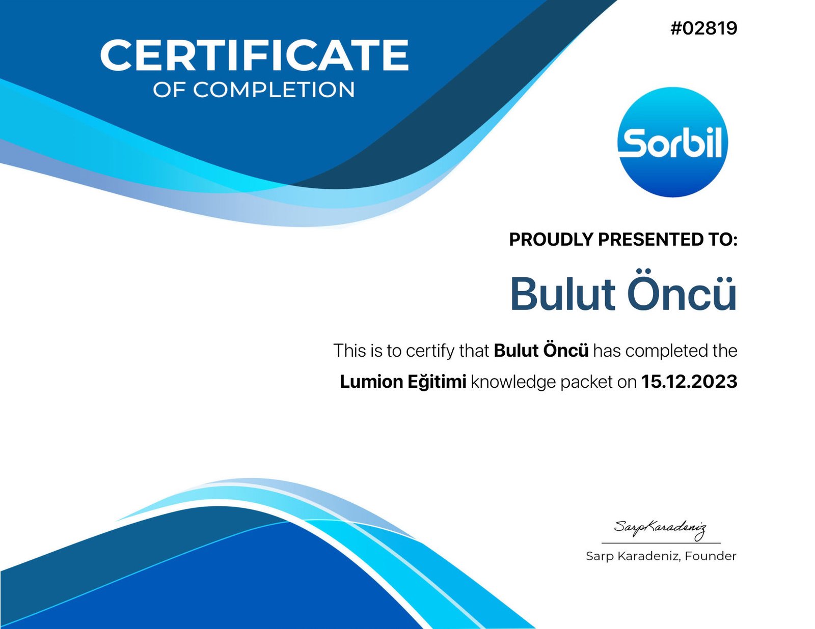 Lumion 3D Görselleştirme sertifikası — SorBil